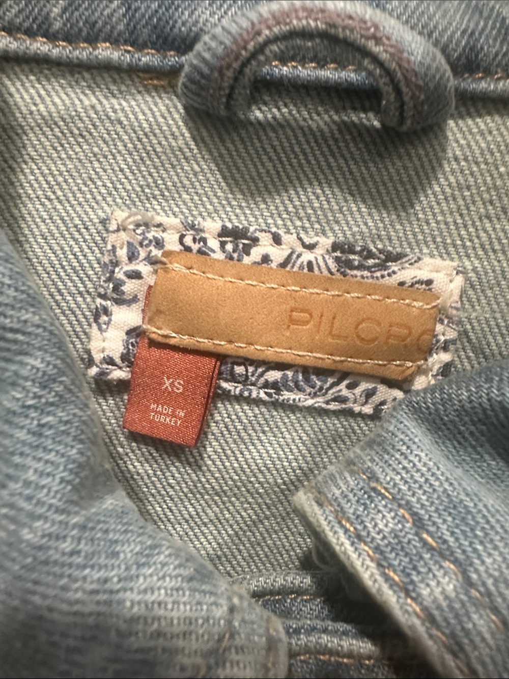 Anthro Pilcro Comeback Boyfriend Denim Jean Jacket size xs light blue pockets - Picture 5 of 10